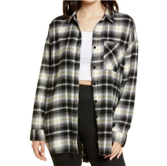 Bp Plaid Boyfriend Shirt Soft Button Down Flannel Size Xs - Picture 1 of 9